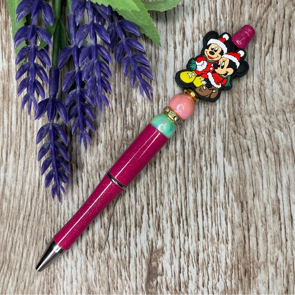 Handcrafted Christmas Pens Beaded Unique Artisan Gifts Office Accessories - Picture 8 of 10